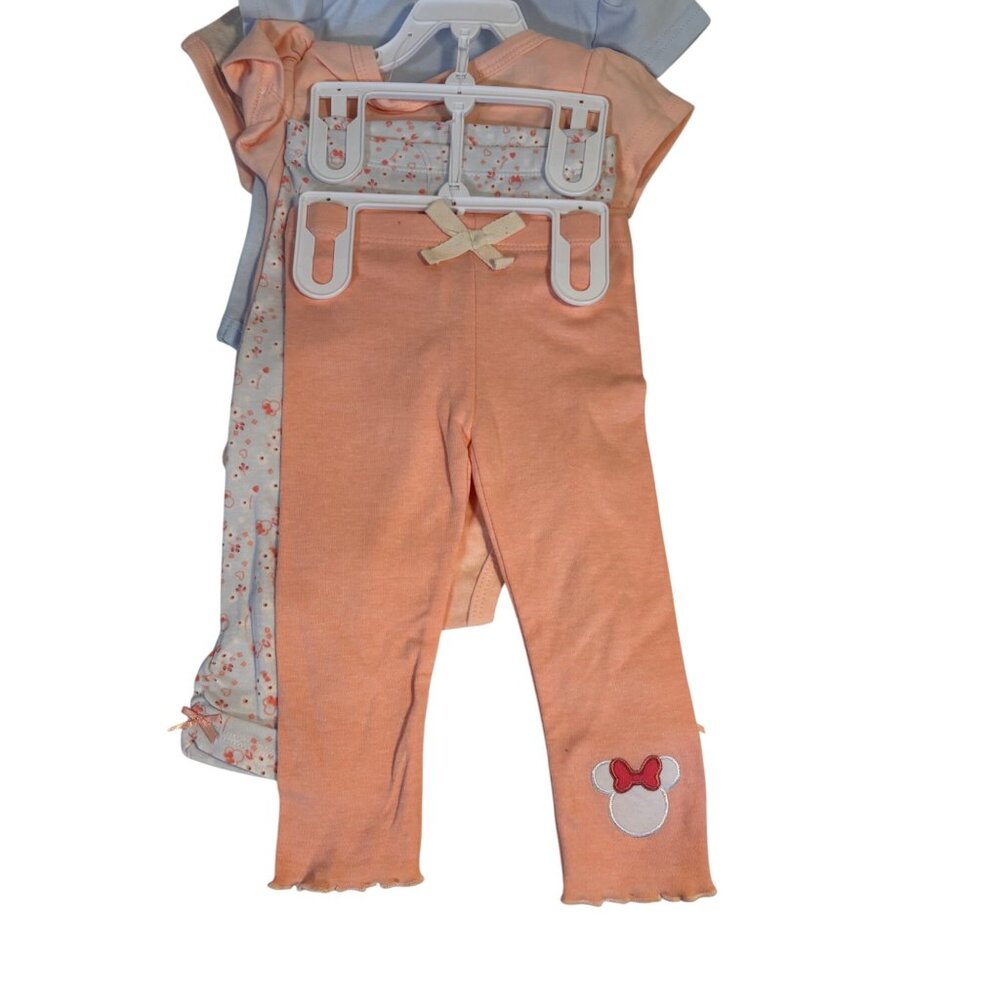 Disney Baby Minnie Mouse 5-Piece Baby Girl Outfit Set Bodysuits/Pants Size 18M - Picture 7 of 9